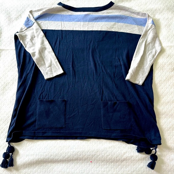 Lilly Pulitzer Size xxs Elba Coolmax Sweater
Colorblock Navy Blue Pockets Tassel - Picture 2 of 2